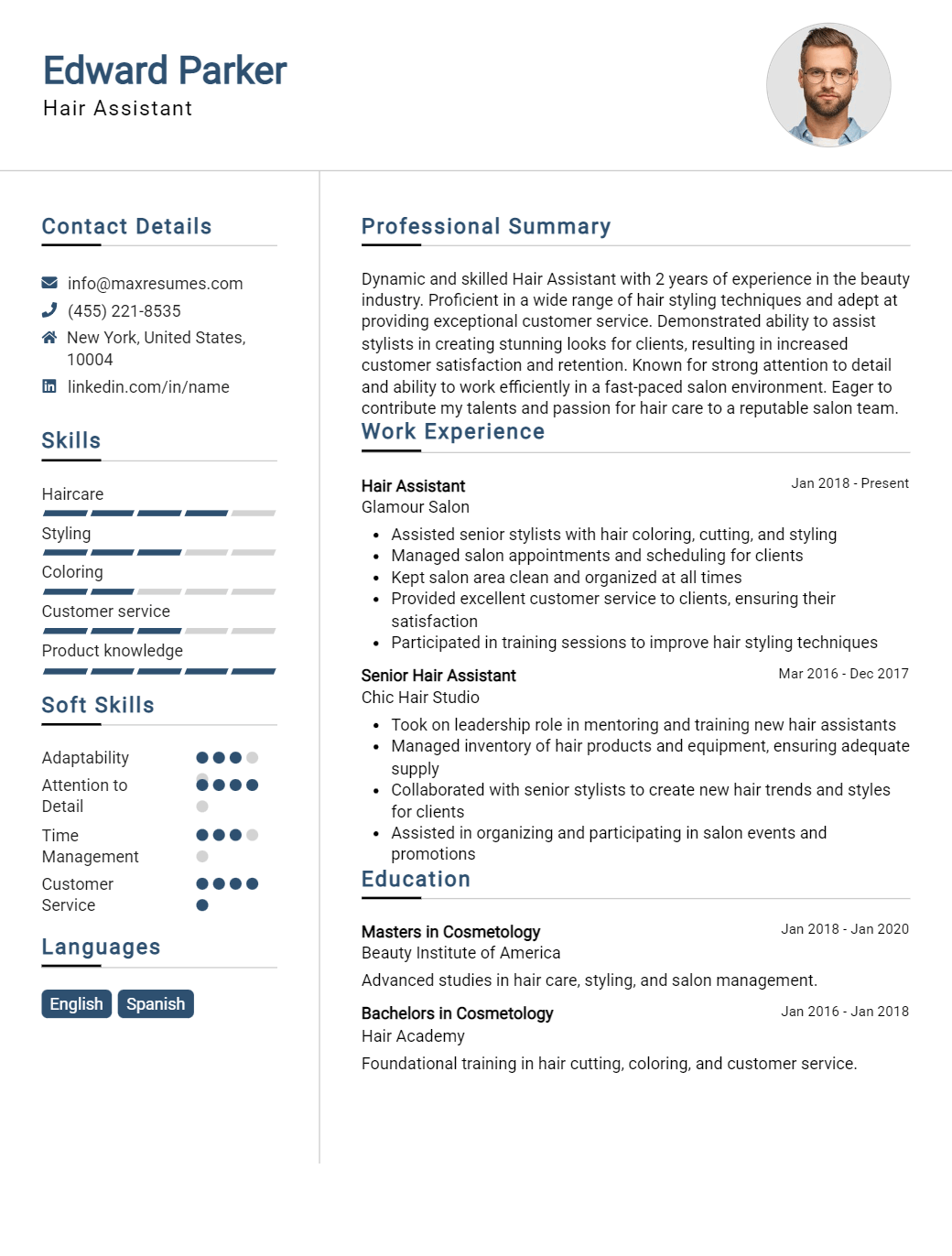 hair-assistant-resume-sample