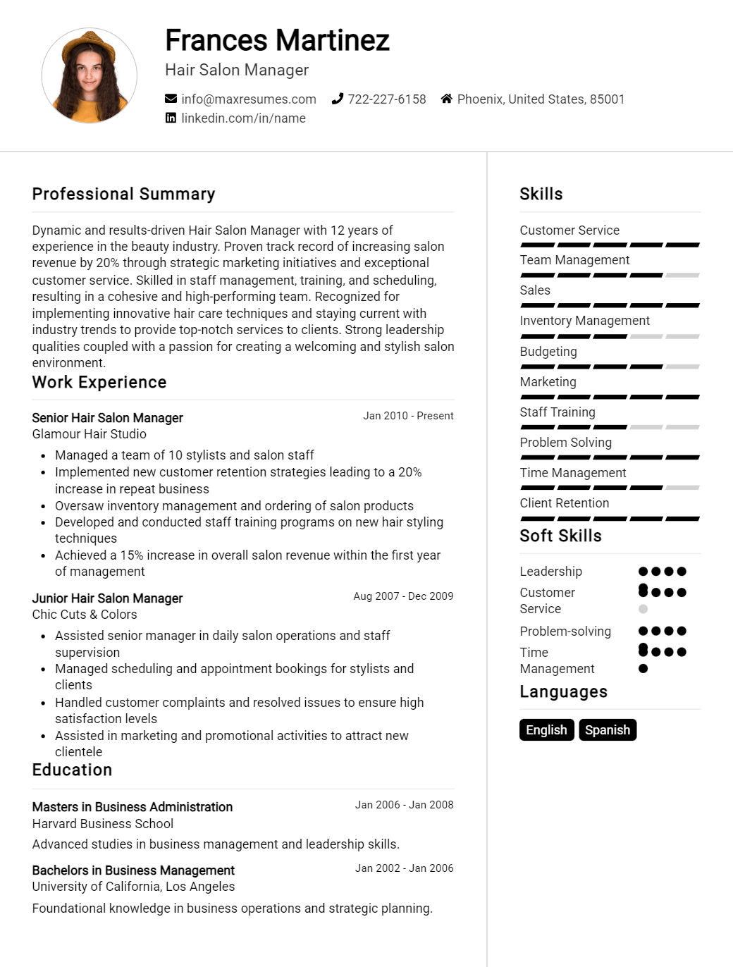 hair-salon-manager-resume-sample