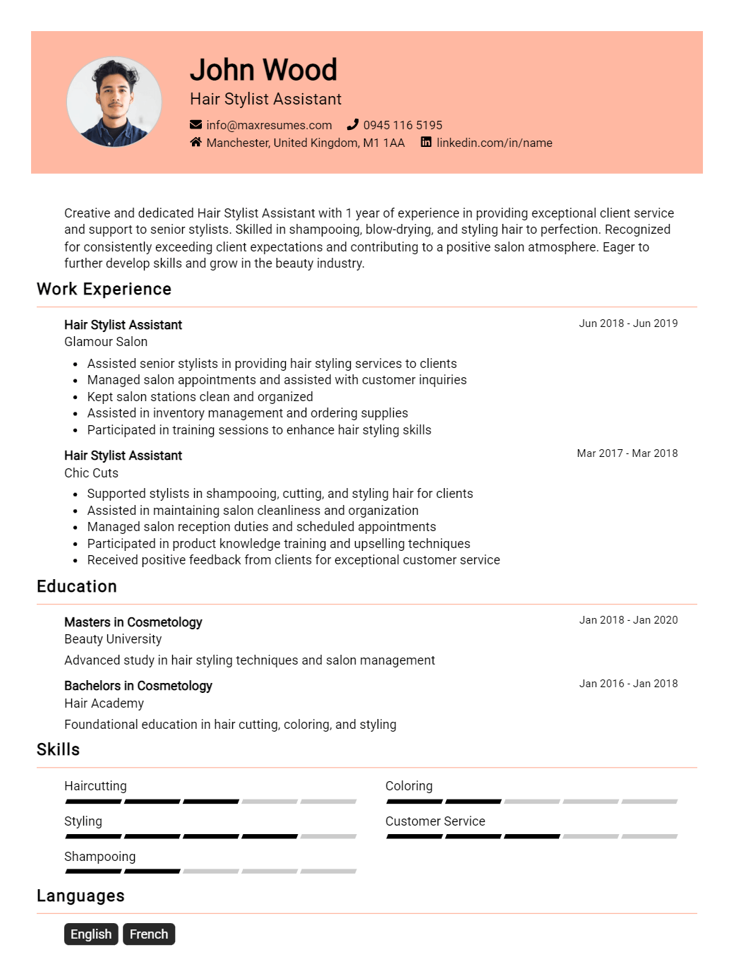 hair-stylist-assistant-resume-sample