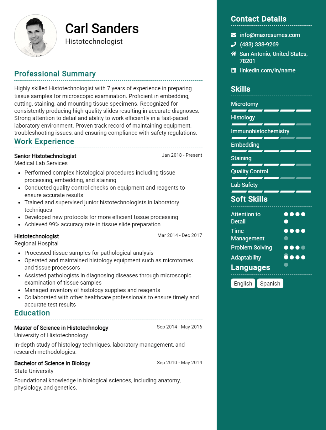 histotechnologist-resume-sample