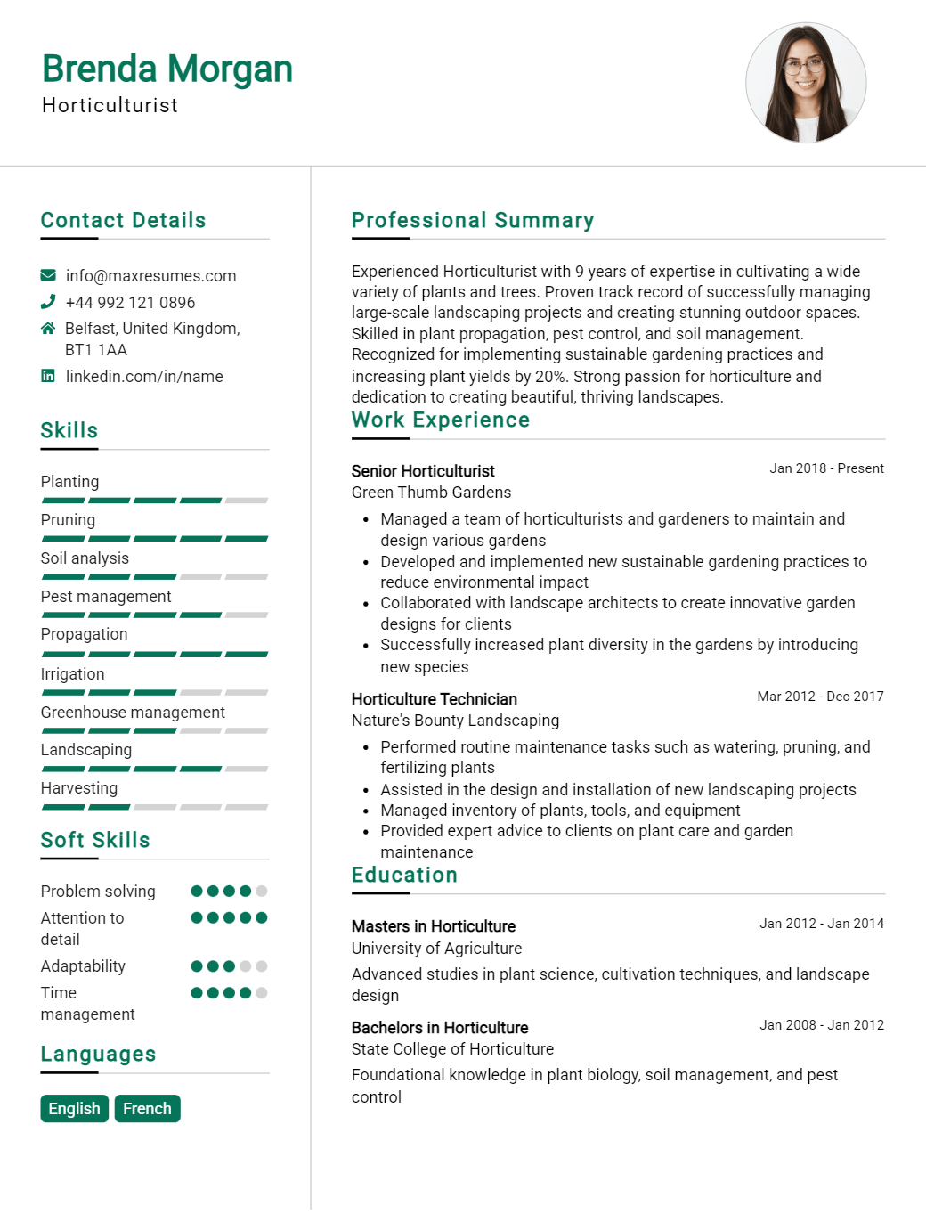 horticulturist-resume-sample