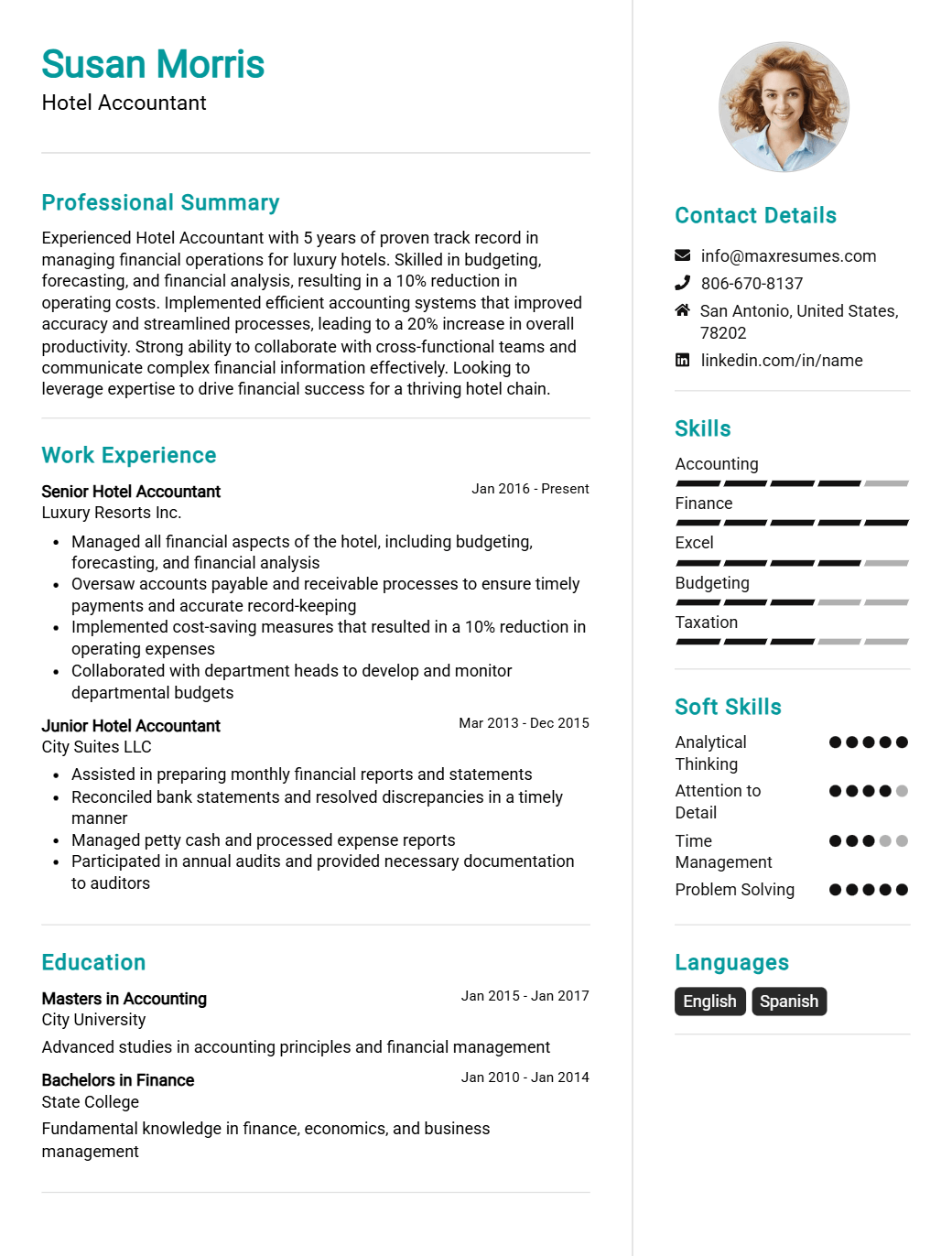 hotel-accountant-resume-sample