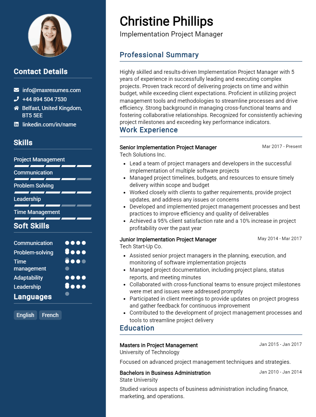 implementation-project-manager-resume-sample