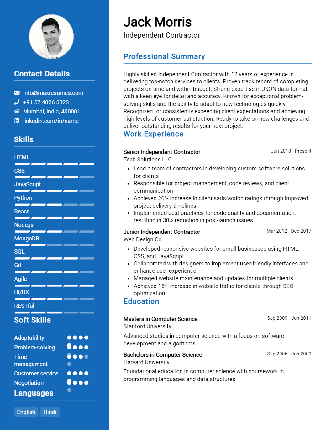 independent-contractor-resume-sample