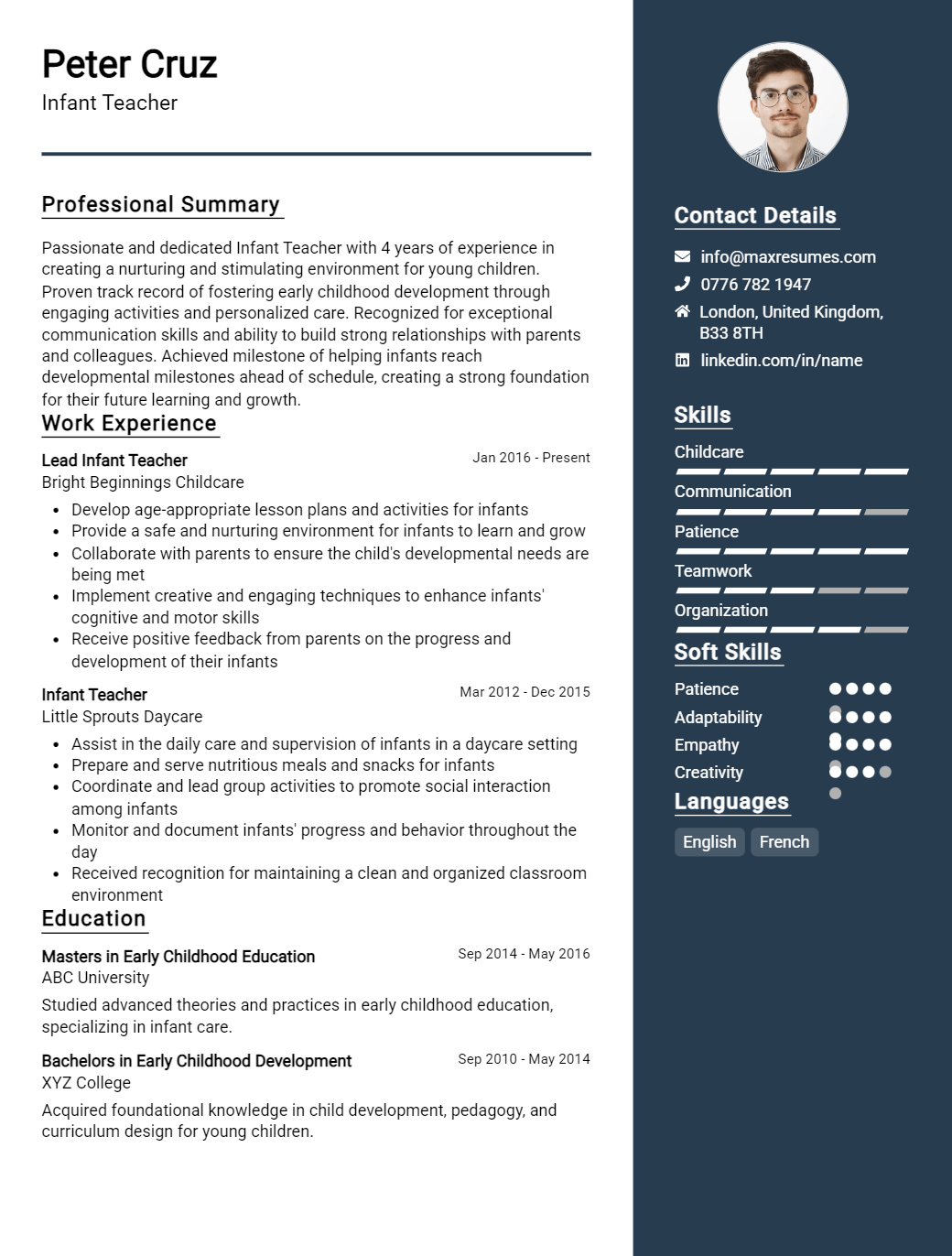 infant-teacher-resume-sample