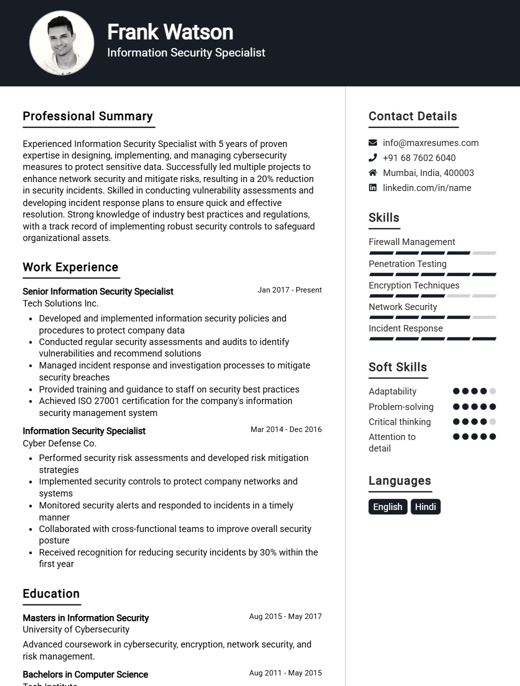 information-security-specialist-resume-sample