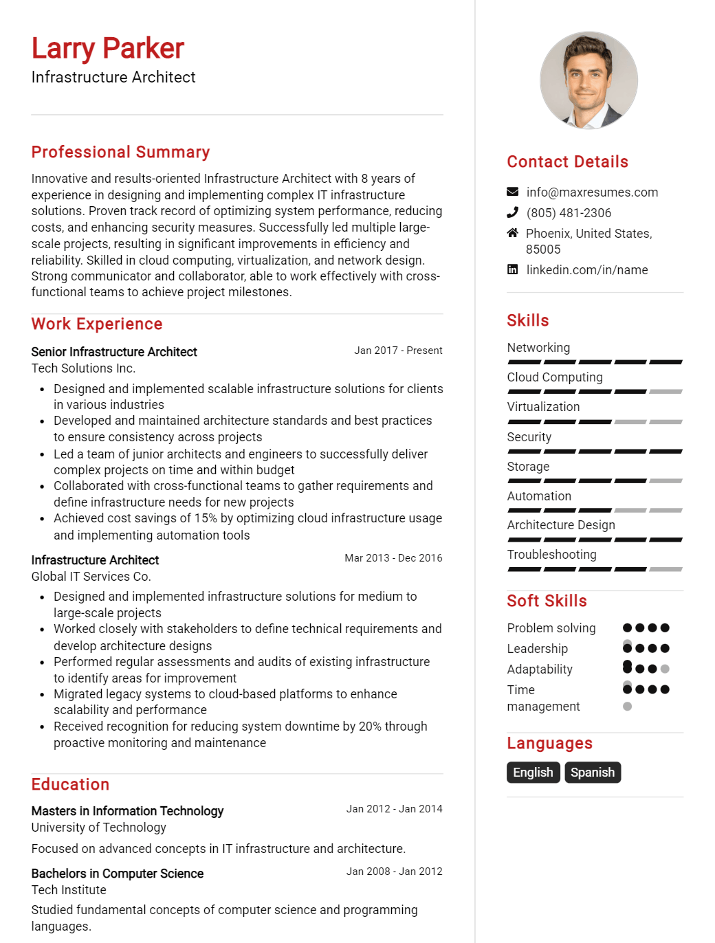 infrastructure-architect-resume-sample