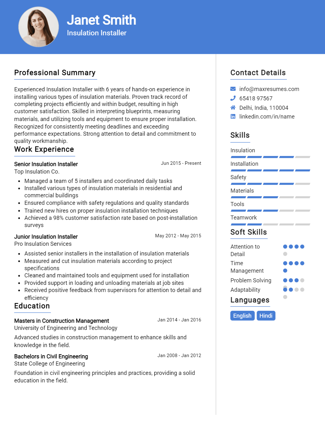 insulation-installer-resume-sample