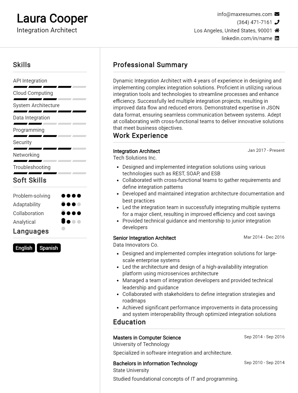 integration-architect-resume-sample