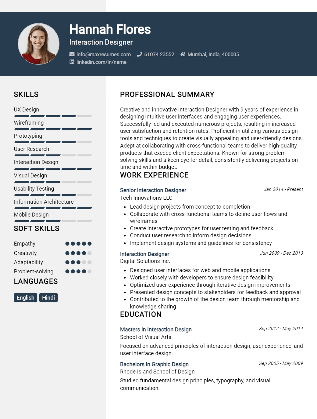 interaction-designer-resume-sample