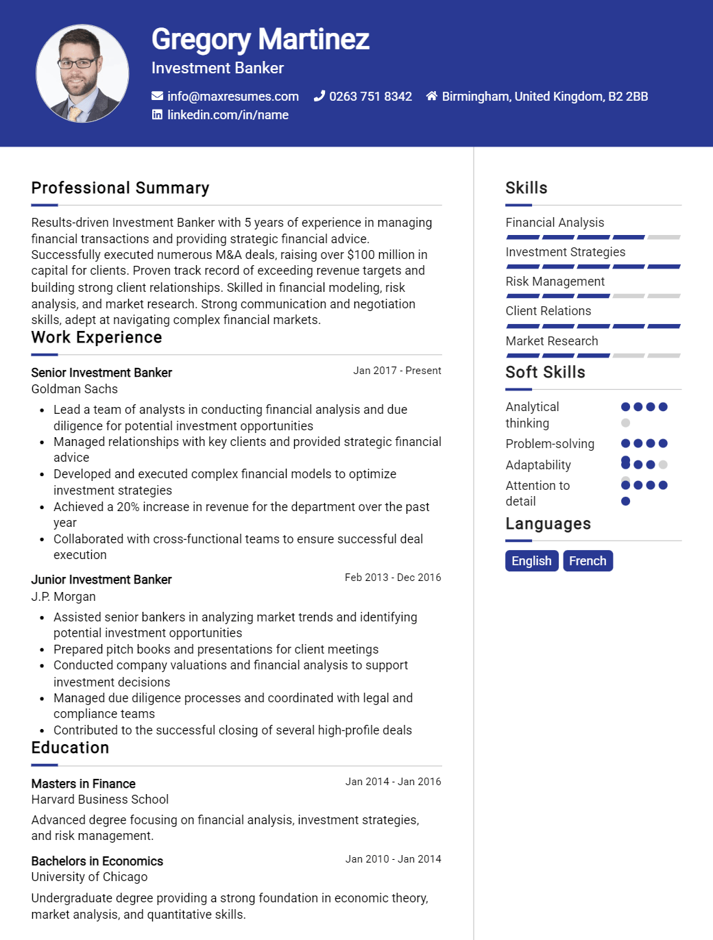 investment-banker-resume-sample