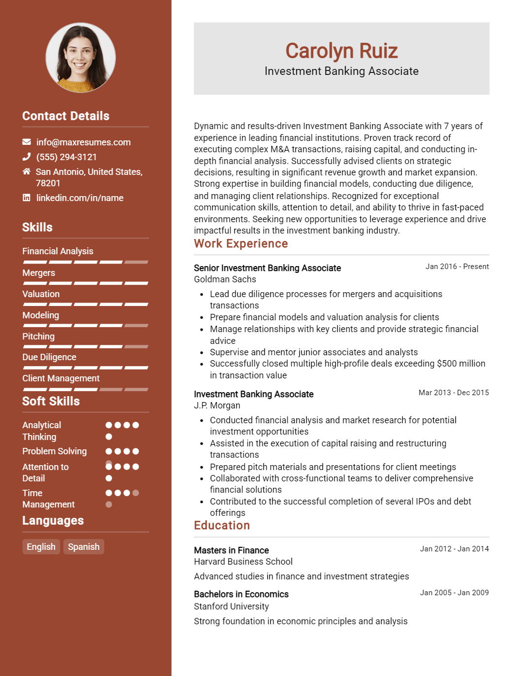 investment-banking-associate-resume-sample