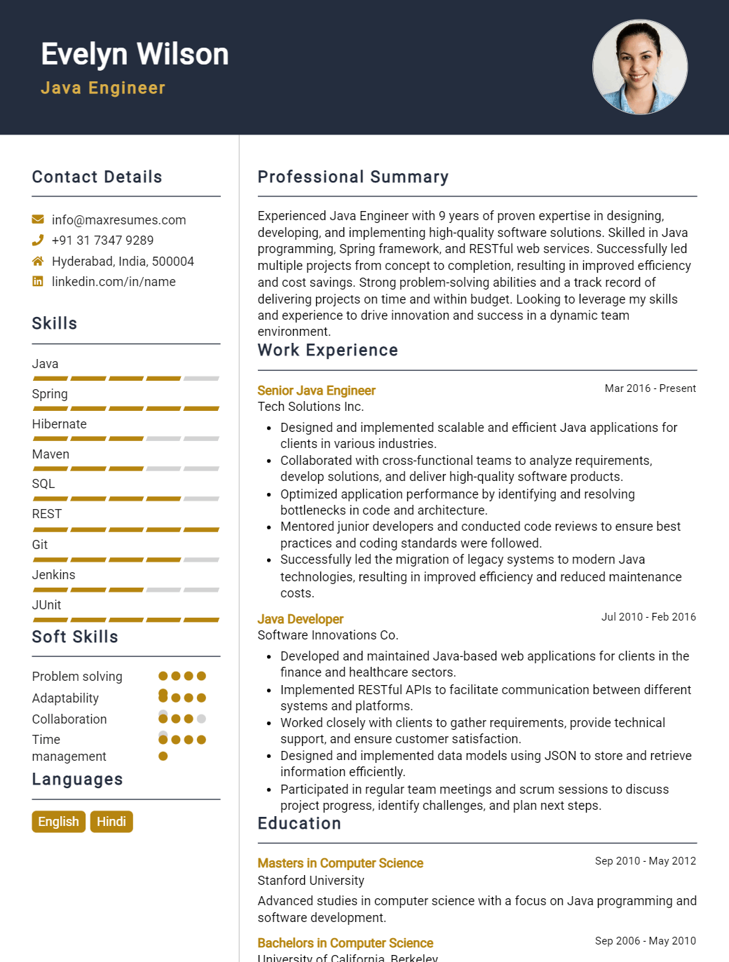 java-engineer-resume-sample