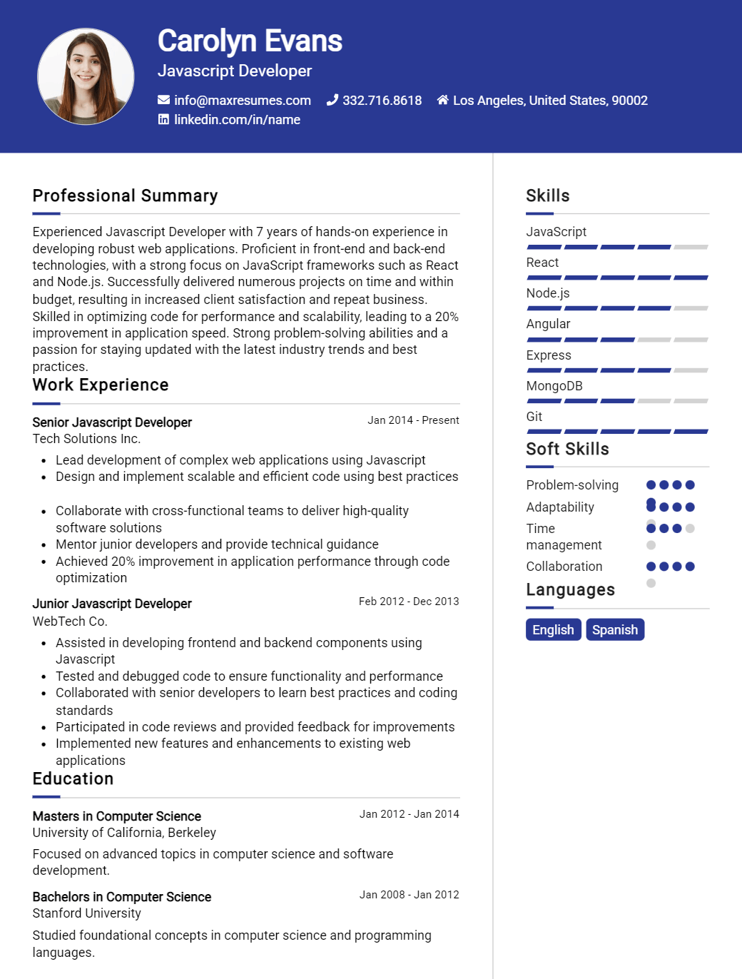 javascript-developer-resume-sample