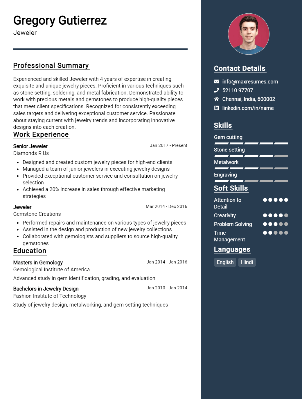 jeweler-resume-sample