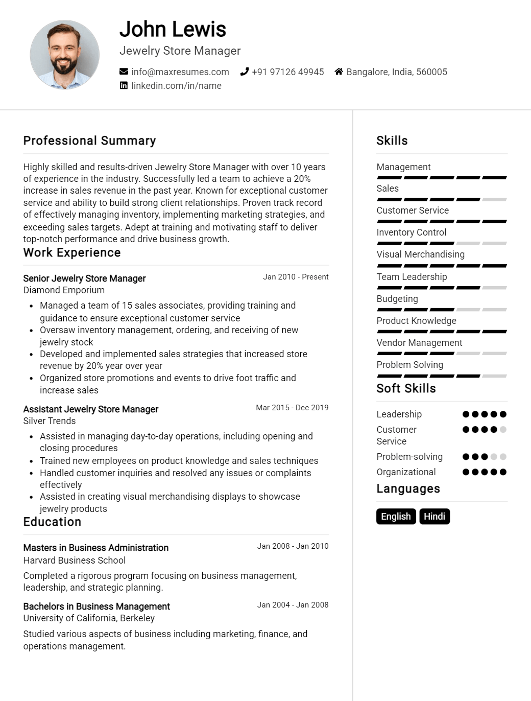 jewelry-store-manager-resume-sample