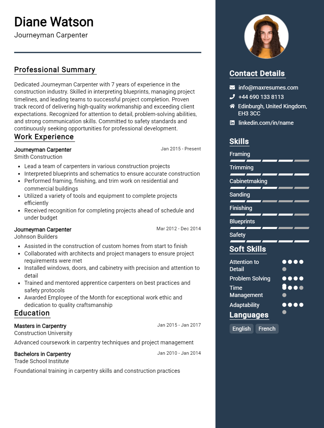 journeyman-carpenter-resume-sample