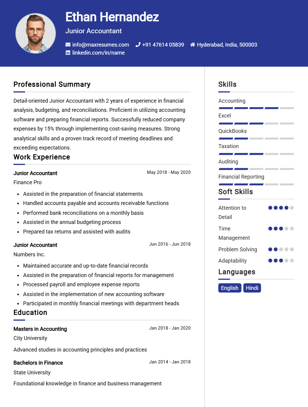 junior-accountant-resume-sample