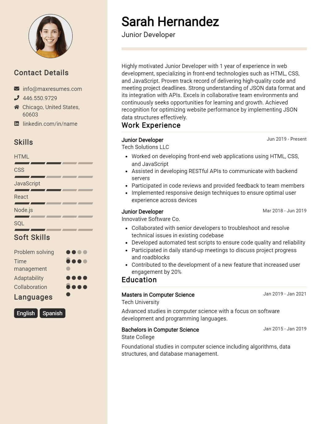 junior-developer-resume-sample