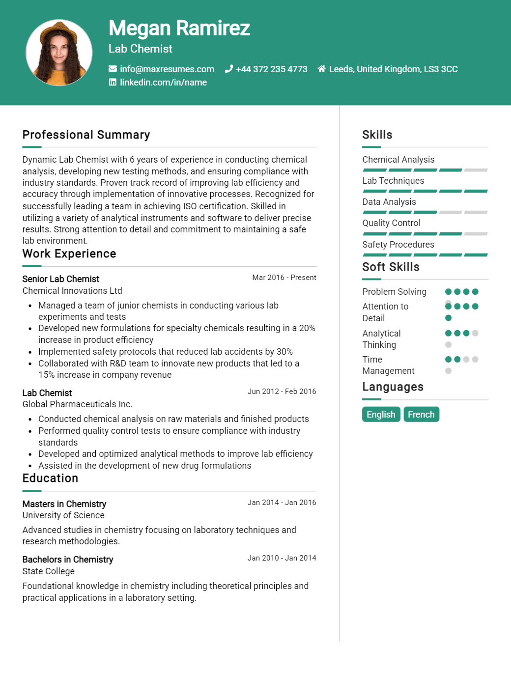 lab-chemist-resume-sample