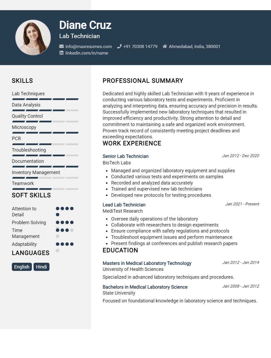 lab-technician-resume-sample