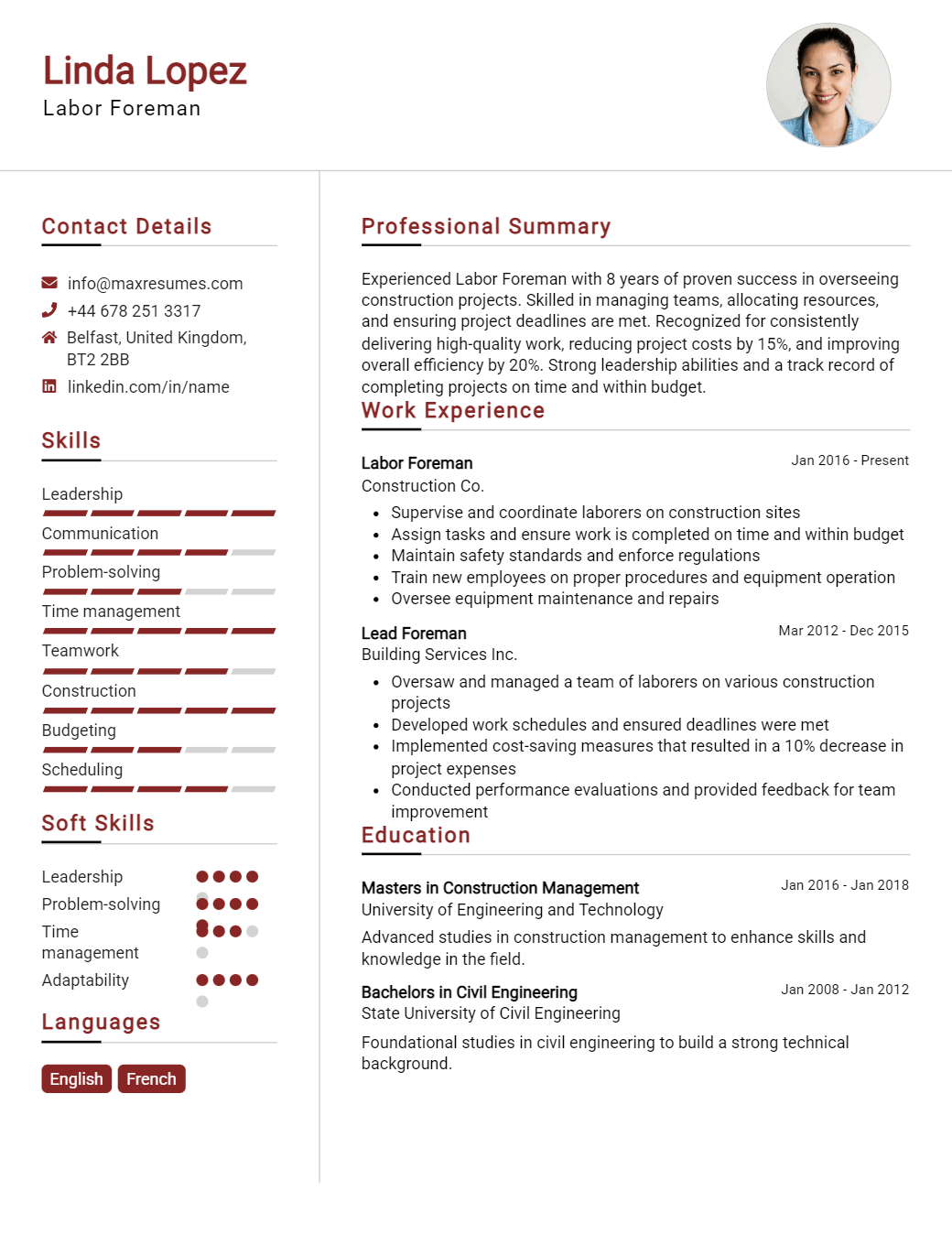 labor-foreman-resume-sample