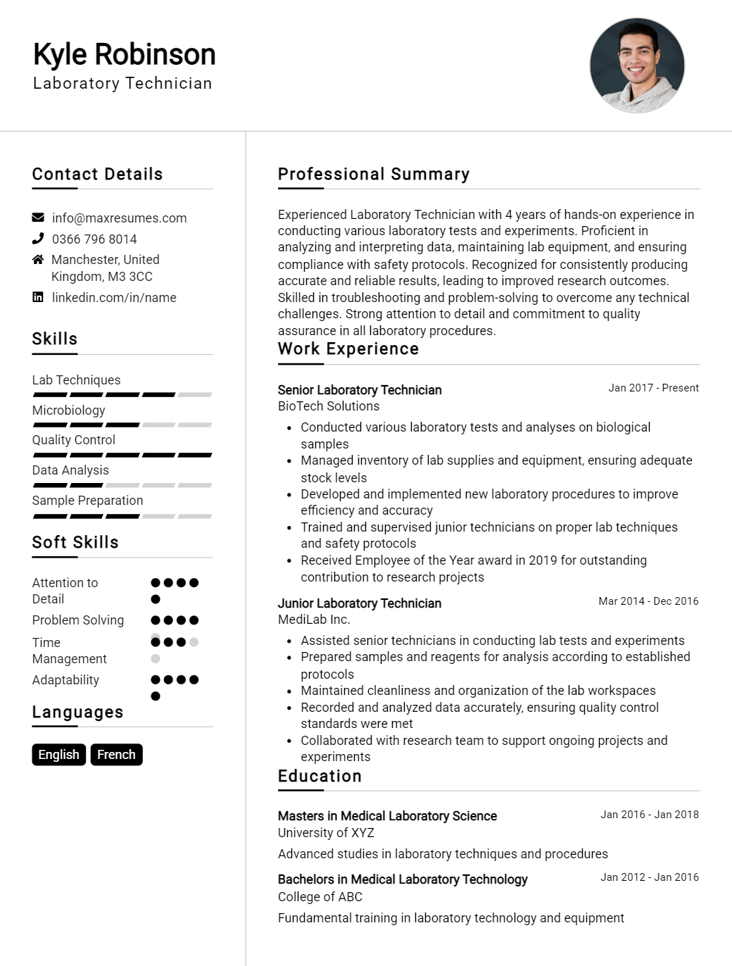 laboratory-technician-resume-sample