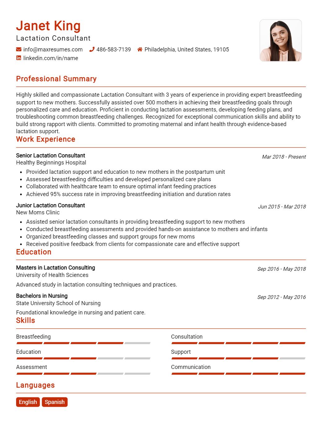 lactation-consultant-resume-sample