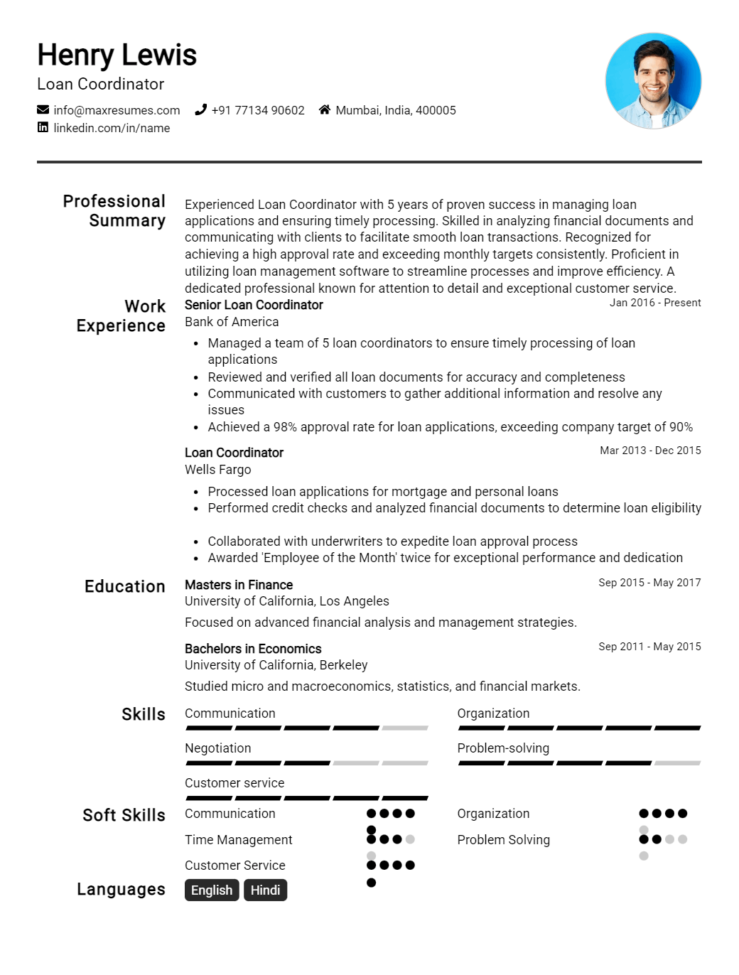 loan-coordinator-resume-sample