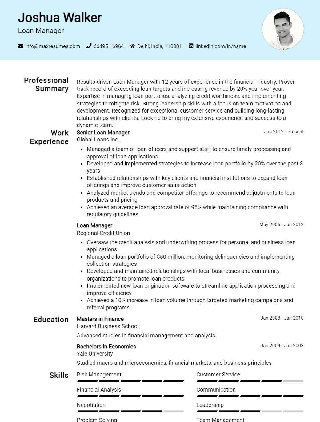 loan-manager-resume-sample