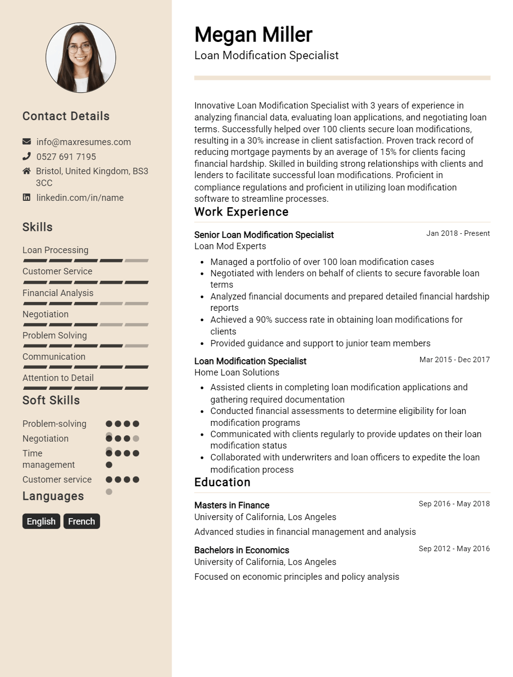 loan-modification-specialist-resume-sample