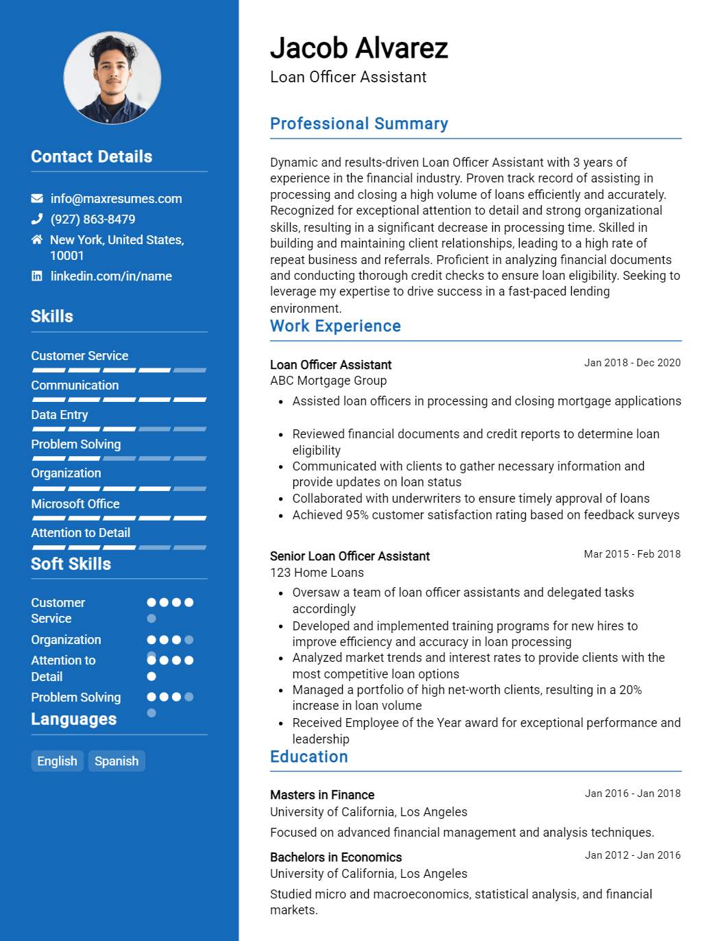 loan-officer-assistant-resume-sample