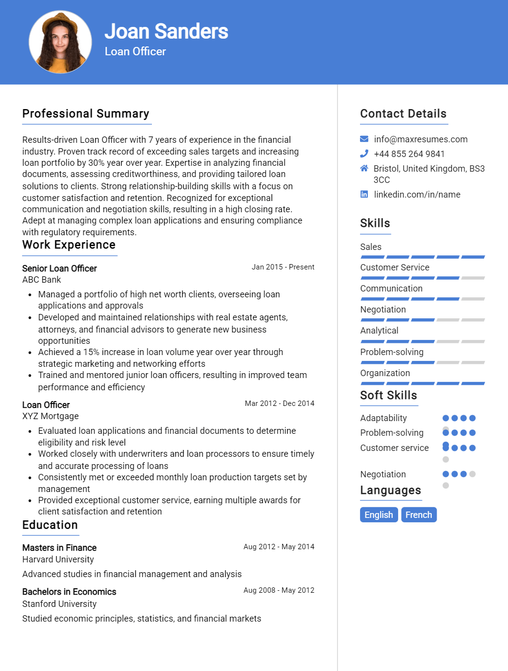 loan-officer-resume-sample