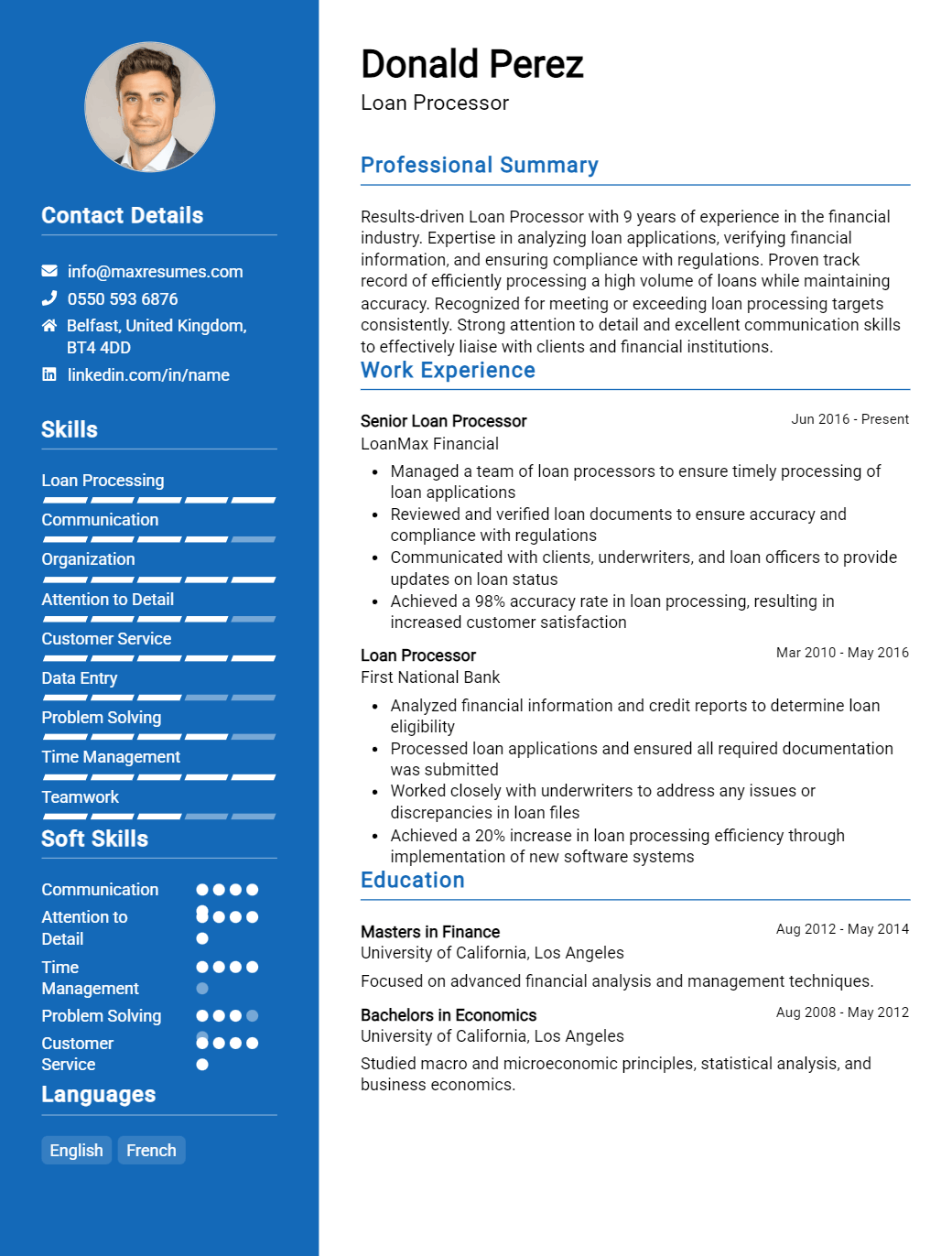 loan-processor-resume-sample