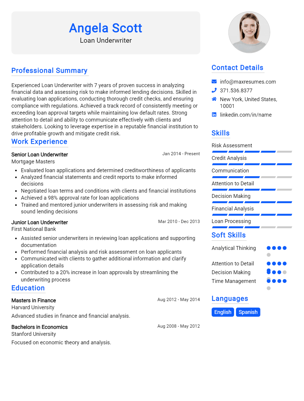 loan-underwriter-resume-sample