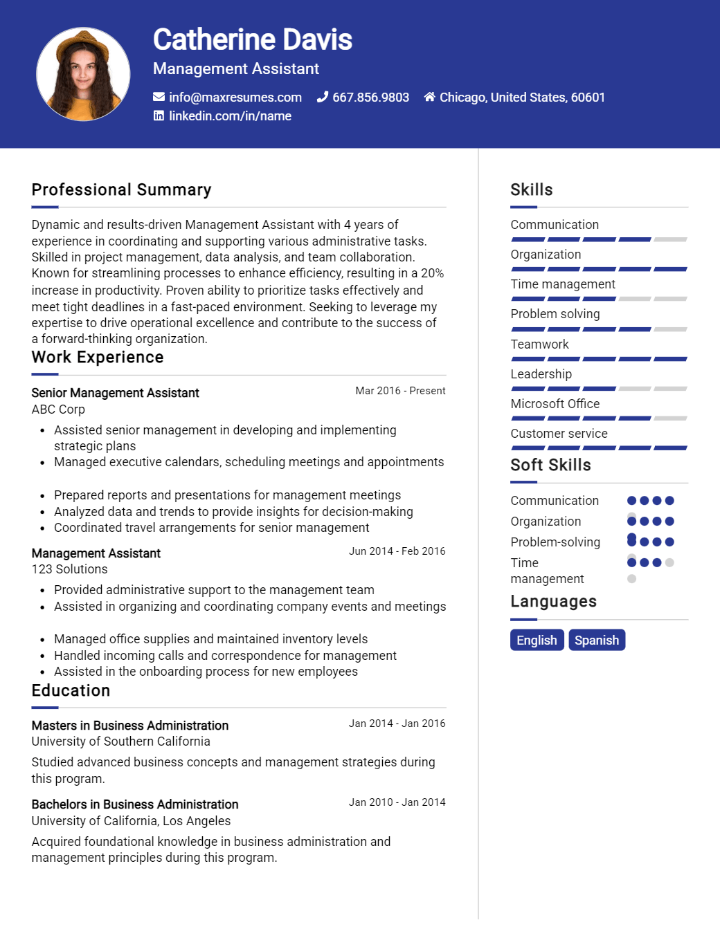 management-assistant-resume-sample