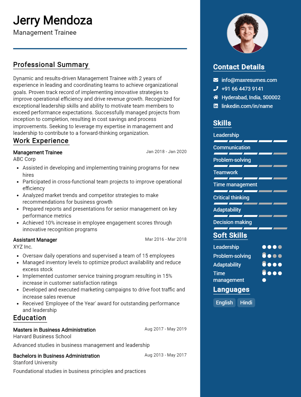 management-trainee-resume-sample