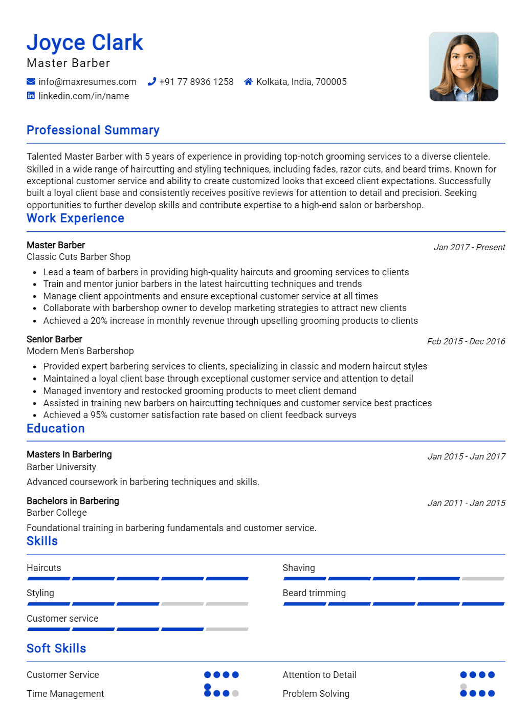 master-barber-resume-sample
