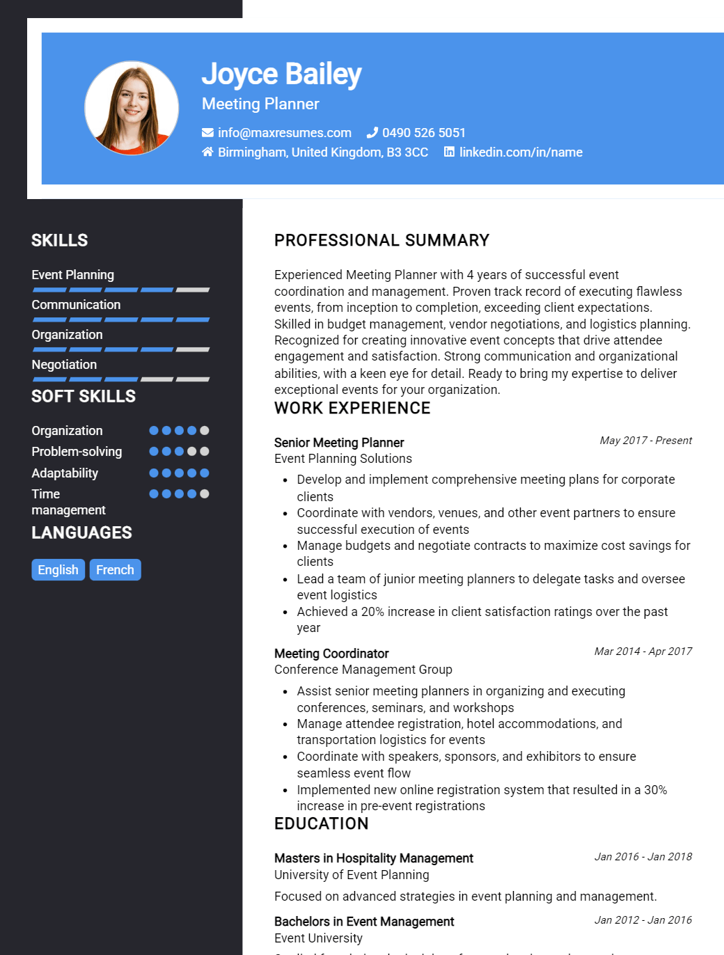 meeting-planner-resume-sample