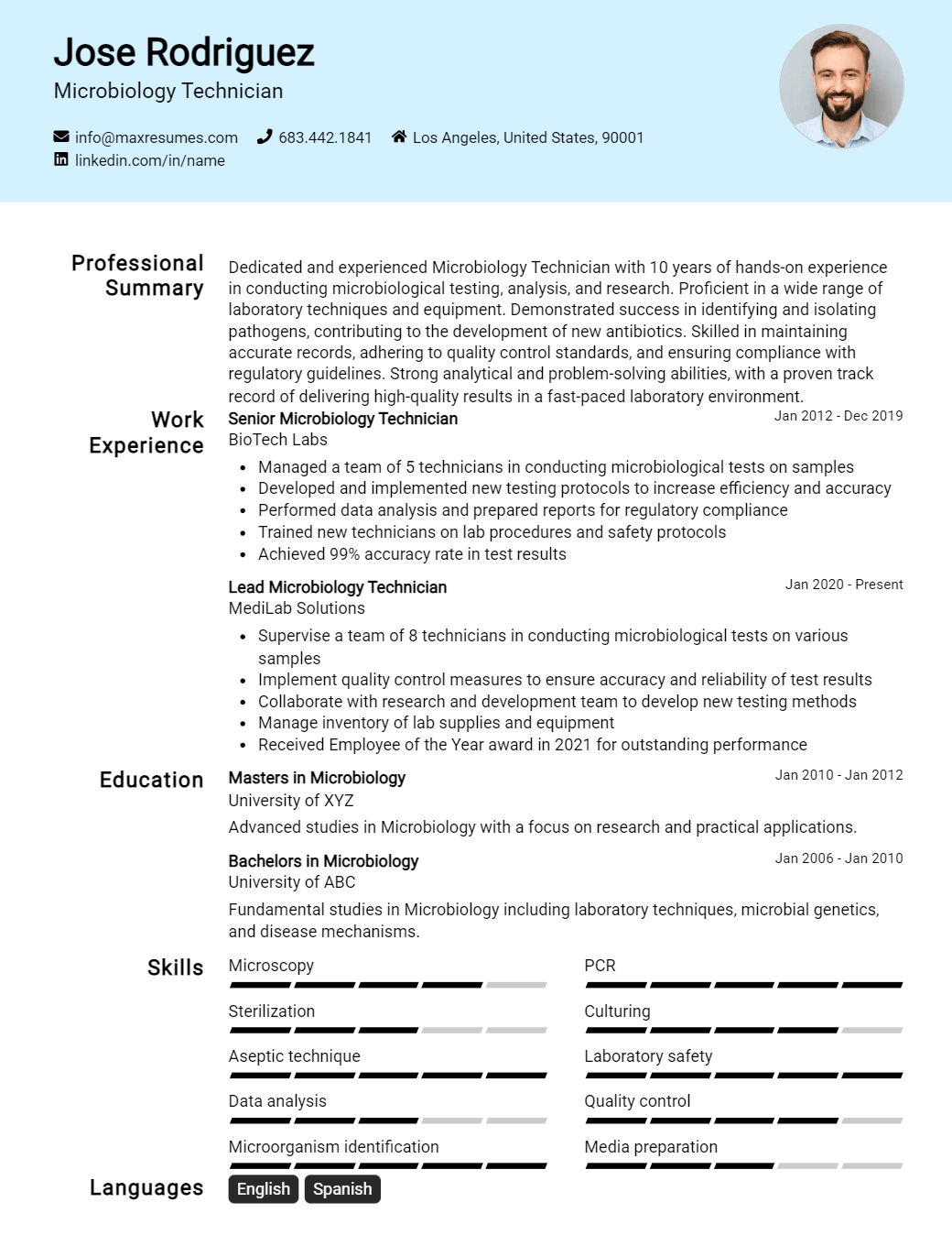 microbiology-technician-resume-sample