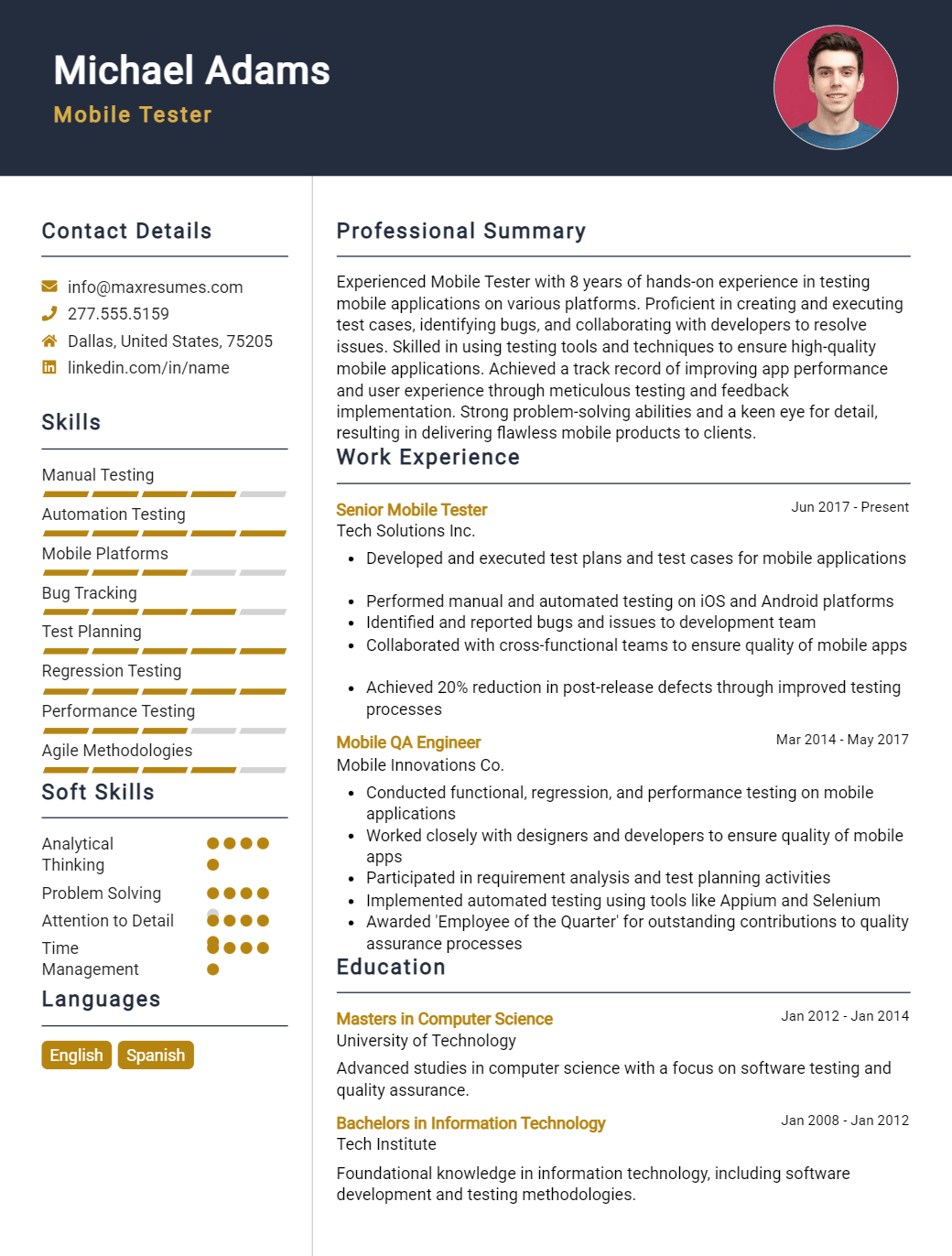 mobile-tester-resume-sample