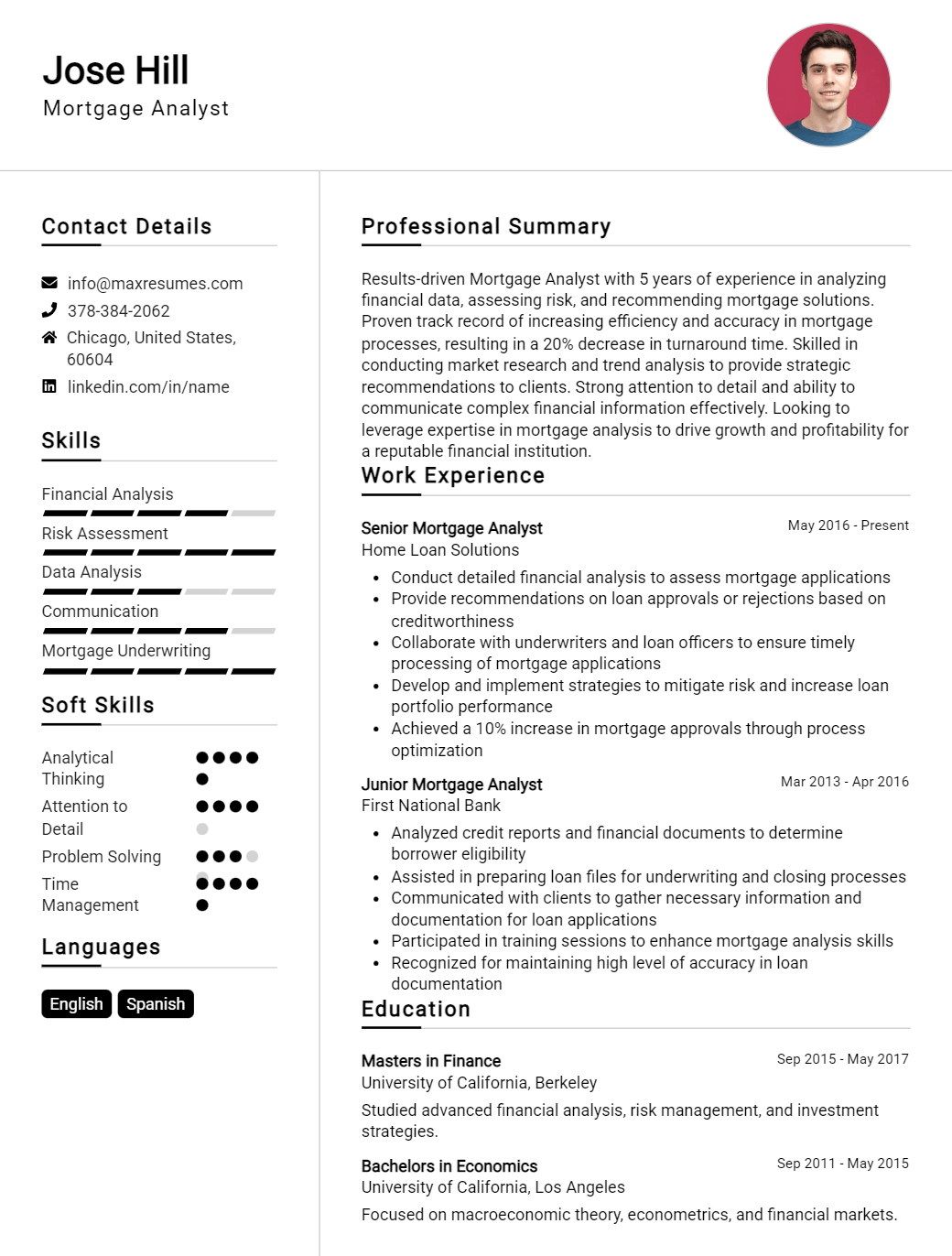 mortgage-analyst-resume-sample