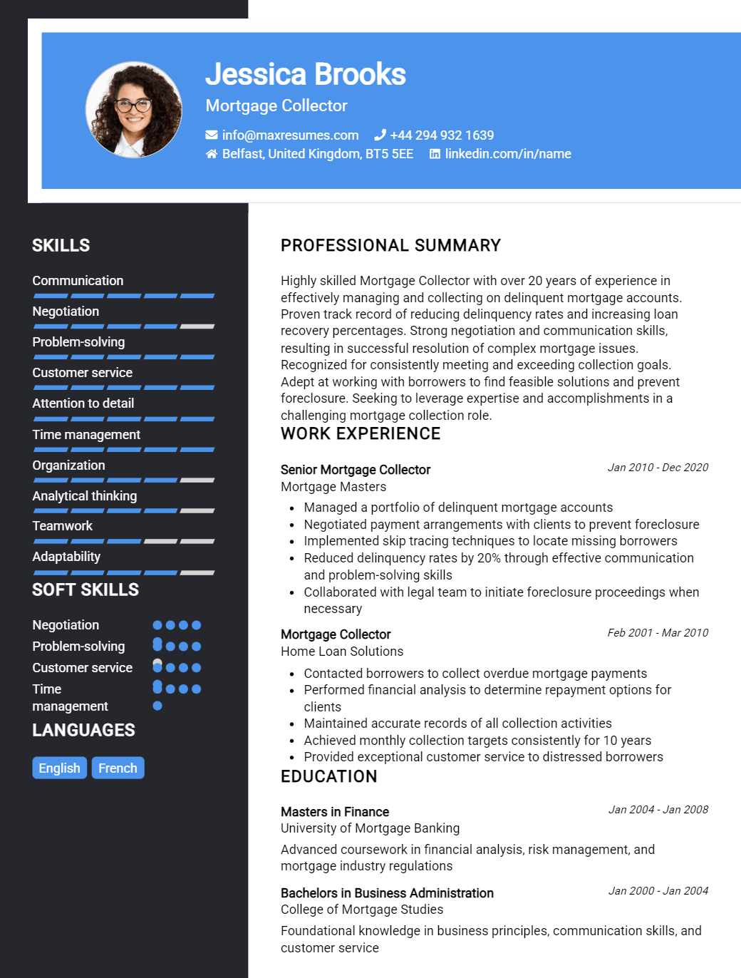 mortgage-collector-resume-sample