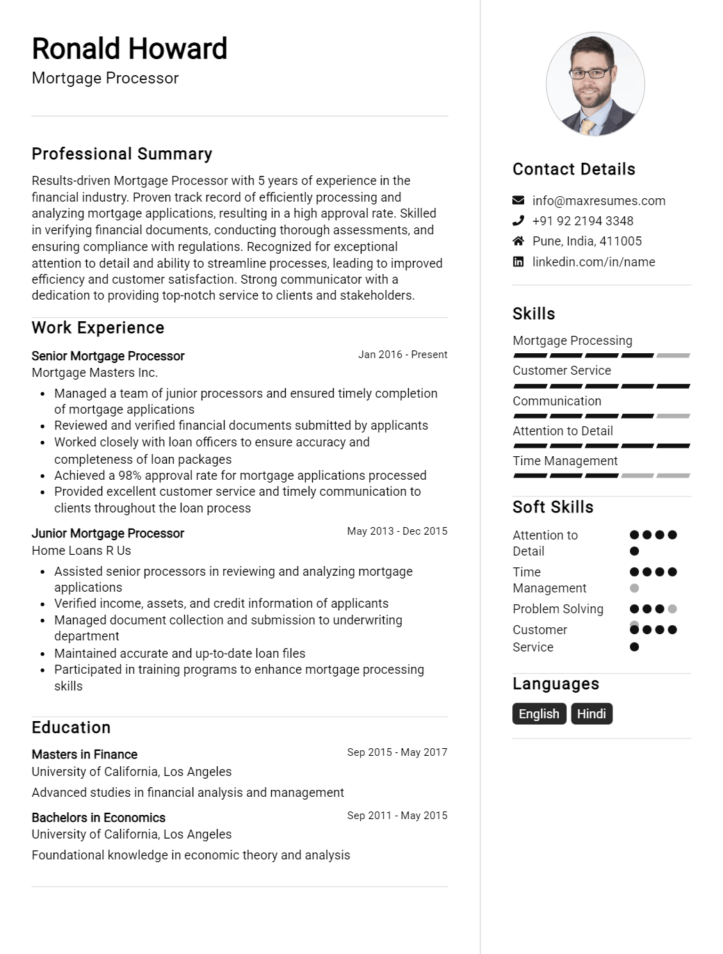 mortgage-processor-resume-sample