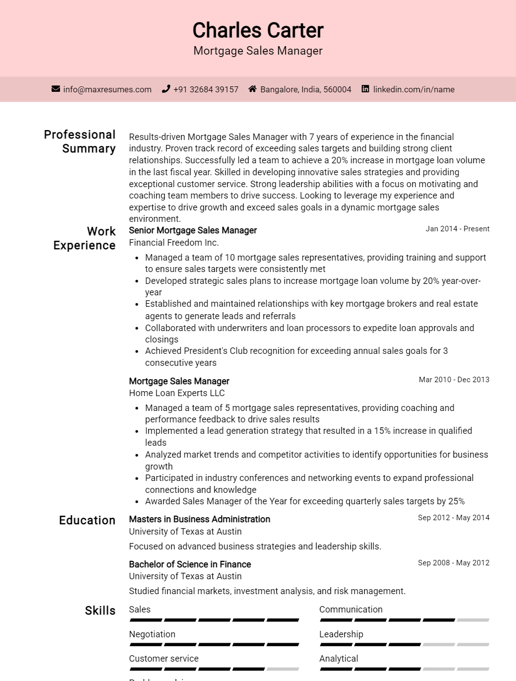 mortgage-sales-manager-resume-sample