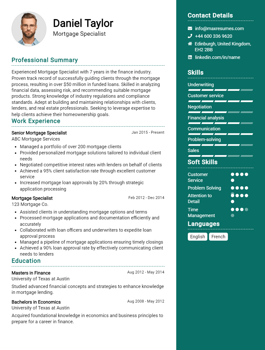 mortgage-specialist-resume-sample