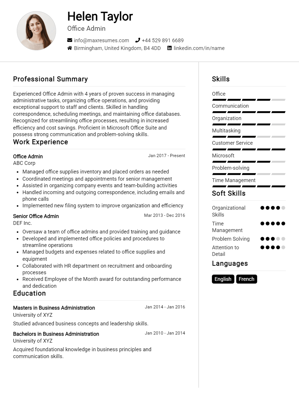 office-admin-resume-sample