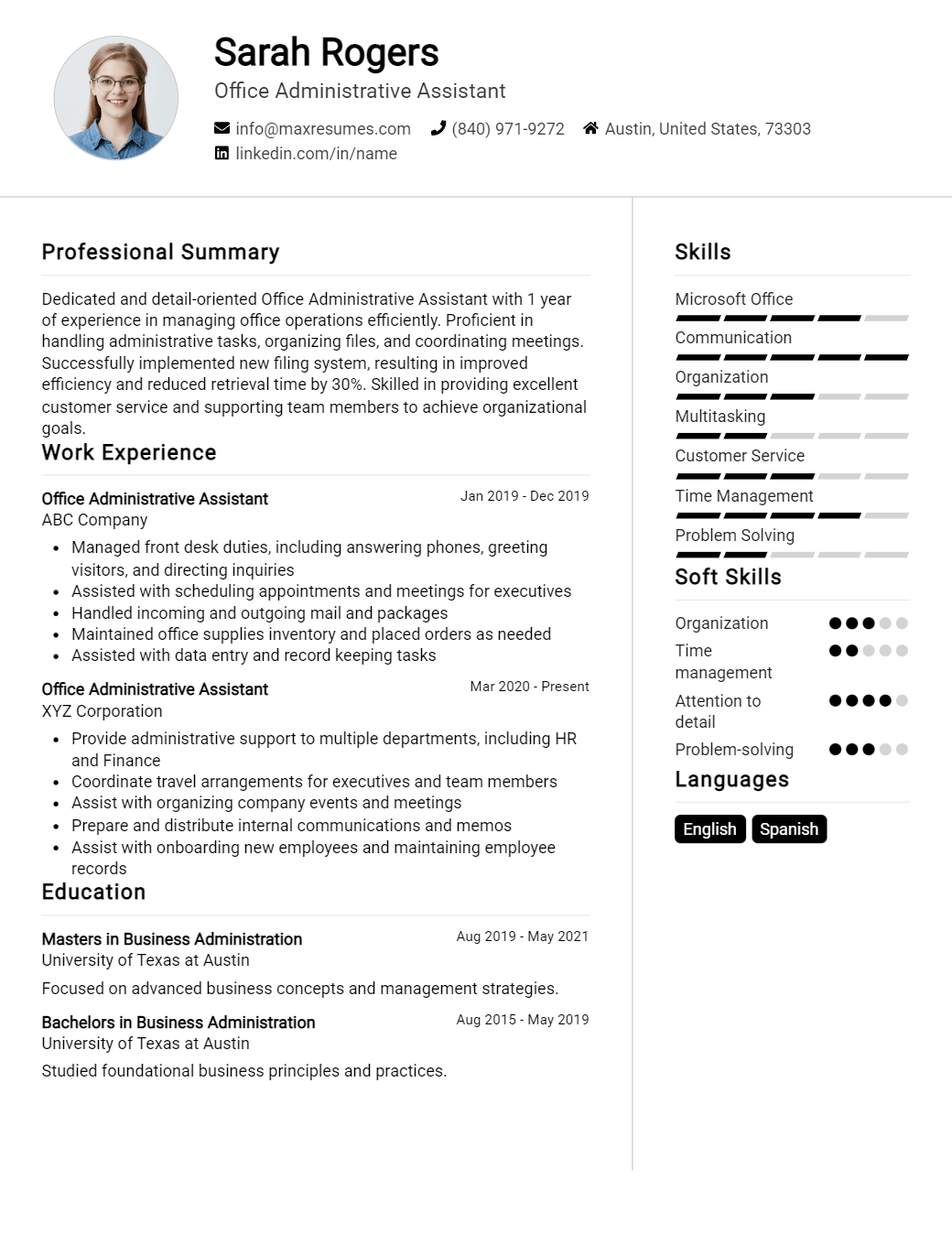 office-administrative-assistant-resume-sample