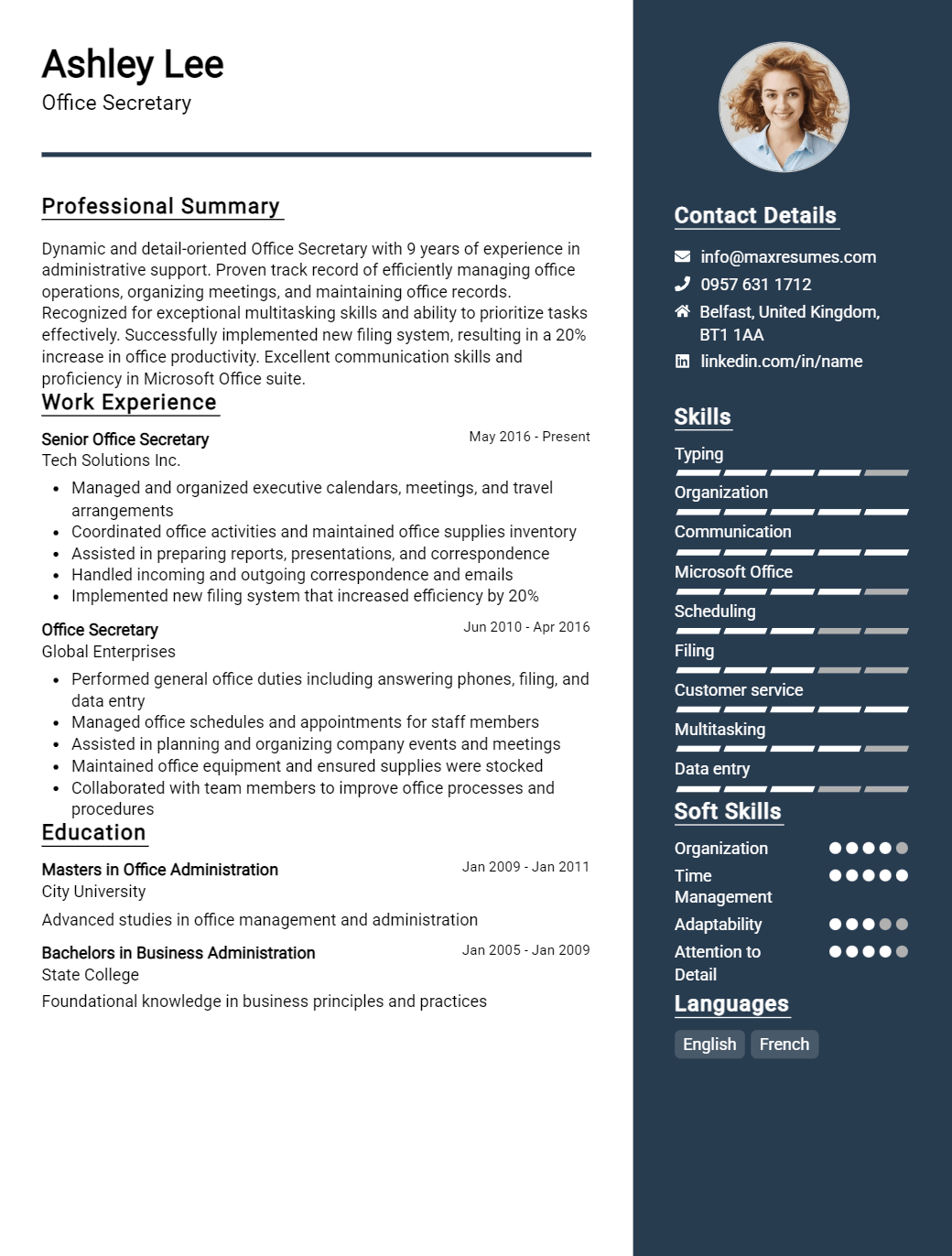 office-secretary-resume-sample
