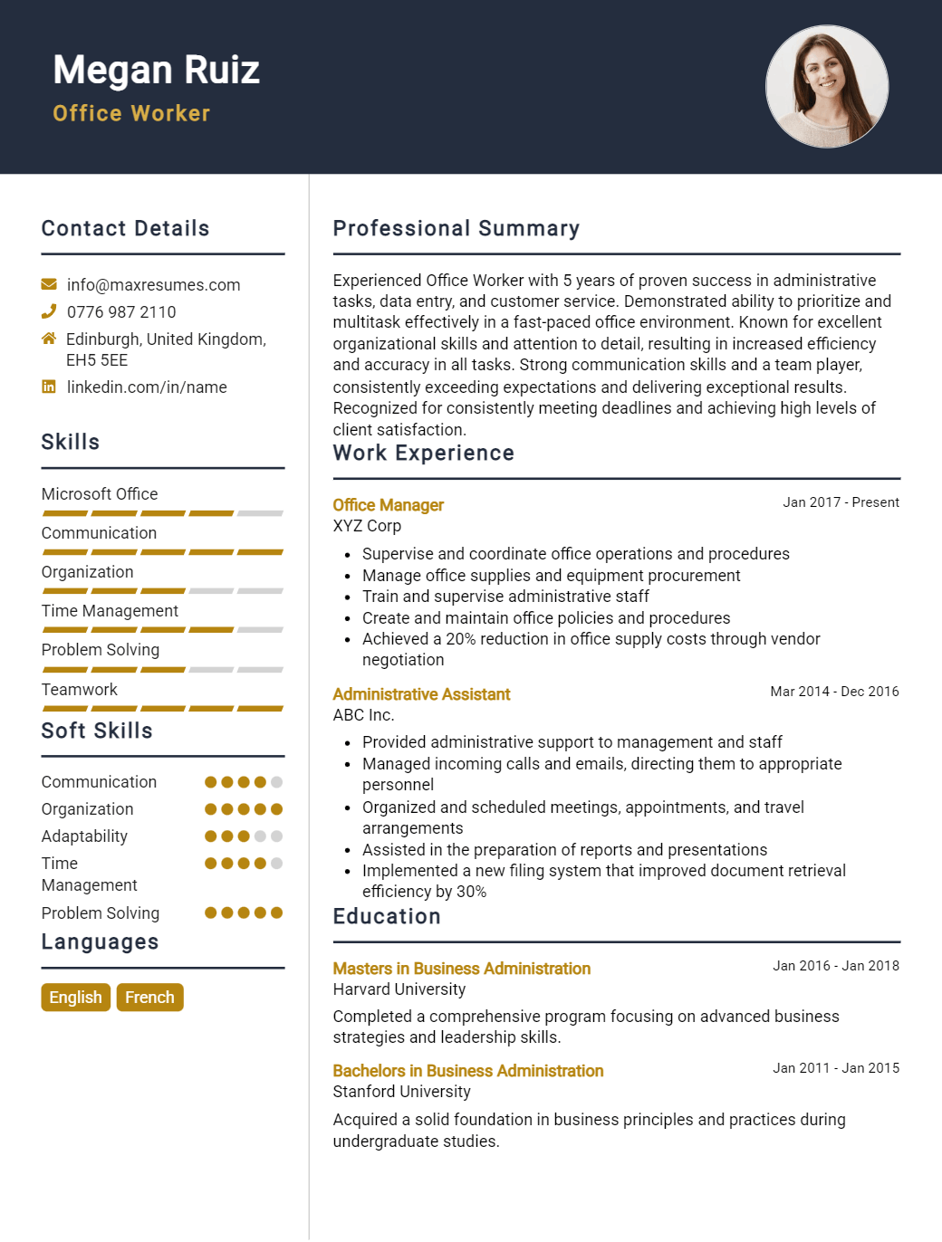 office-worker-resume-sample